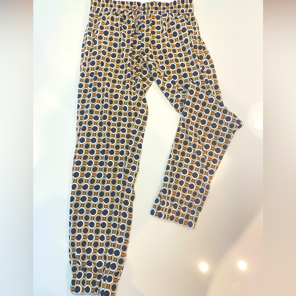 MICHAEL Michael Kors | Geometric Drawstring Jogger Pants | Tan/Black | Size 0